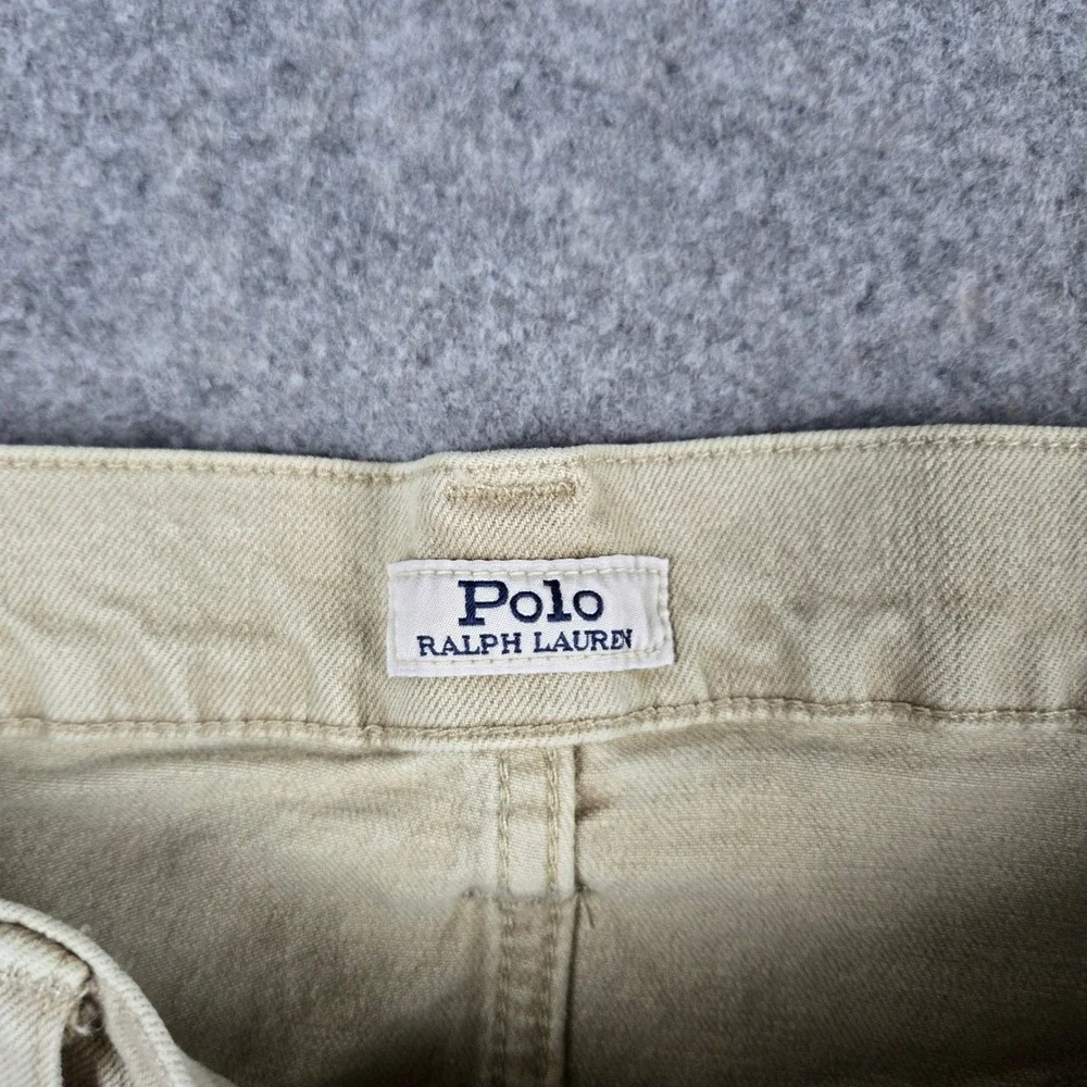 Polo Ralph Lauren Classic Fit Jeans Mens 34x32 Tan Khaki Denim Workwear 5 Pocket